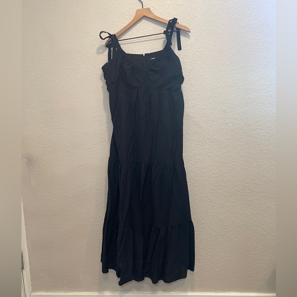 Express Elegant Black Tie-Strap Dress Size Large - Picture 1 of 8
